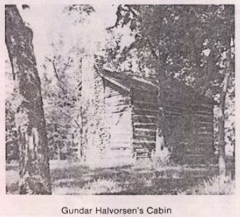 Gunder Halvorsen Valas  log cabin/tømrede hus.