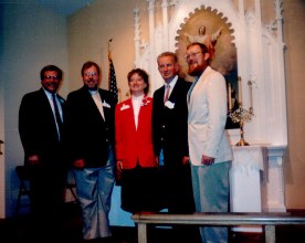 5 pastors who has served the Holden Parish at the 100th Aniversary  -
-  5 prester som alle har hatt tjeneste i Mt.Morris ved 100-års jubileet.